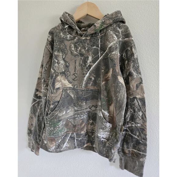 Kids Medium King's Camo Real Tree Hoodie Sweatshirt - Picture 2 of 4